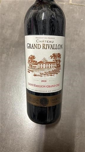Bordéus Saint-Émilion Grand Cru Château Grand Rivallon 2018