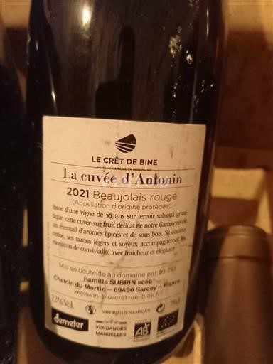 Beaujolais Le Crêt De Bine La d'Antonin 2021