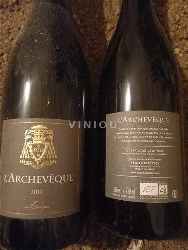 Lyonnais Coteaux-du-Lyonnais Regis Descotes L'Archevêque 2017