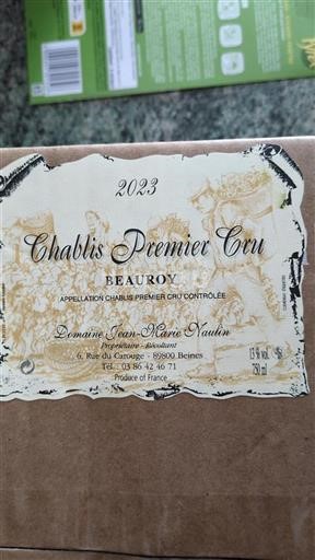 Bourgogne Chablis Premier Cru Premier Cru Domaine Jeanmarie Naulin Beauroy 2023