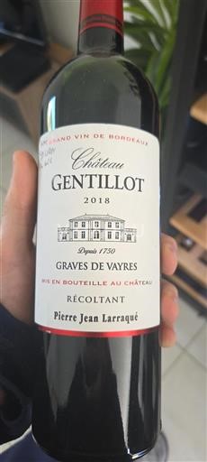 Bordeaux Graves-de-vayres Château Gentillot 2018
