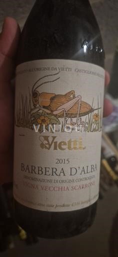 Piemonte Barbera d'Alba Vietti Vigna Vecchia Scarrone 2015