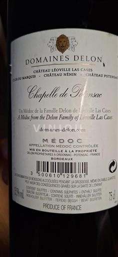 Bordeaux Médoc Chapelle de Potensac Neročník