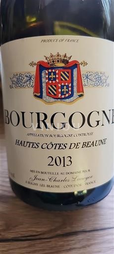 Bourgogne Hautes Côtes de Beaune Jeancharles Lecuyer 2013