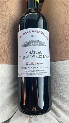 Bordeaux Puisseguin-saint-émilion Château Guibeau Vieux Logis Vieilles Vignes 2018