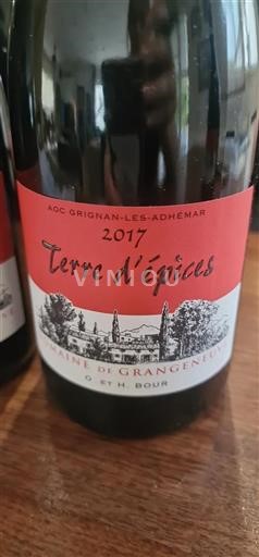 Rhône Valley Grignan-les-Adhémar Domaine Grangeneuve Terre d'épices 2017