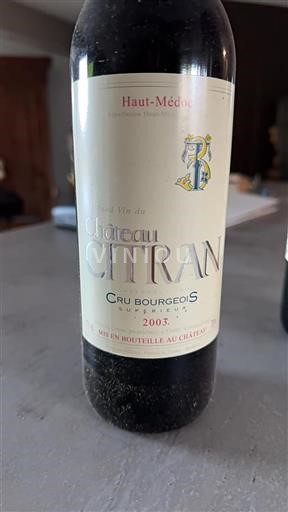 Bordeaux Haut-Médoc Cru Bourgeois Supérieur Château Citran 2003