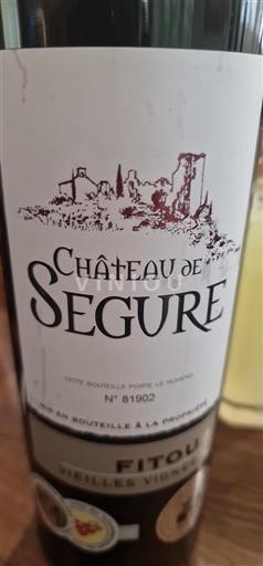 Languedoque Fitou Château Ségure Vieilles Vignes Não Sazonado