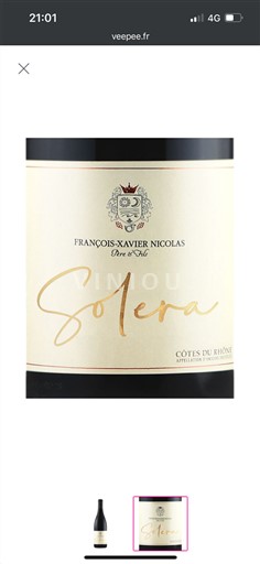 Rhônen laakso Côtes-du-rhône Françoisxavier Nicolas Père & Fils Solera Ei vuosikertaa