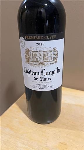 Bordeaux Côtes-de-Bordeaux Château Lamothe De Haux Première 2015