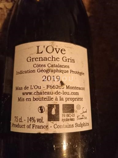 Languedoc och Roussillon Côtes catalanes Mas De L'ou L'Ove 2019