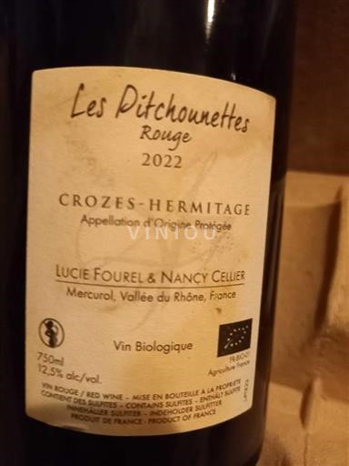 Vallée du Rhône Crozes-hermitage Lucie Fourel & Nancy Cellier Les Pitchounettes 2022