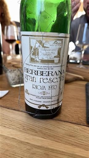 Rioja Berberana Gran Reserva 1970