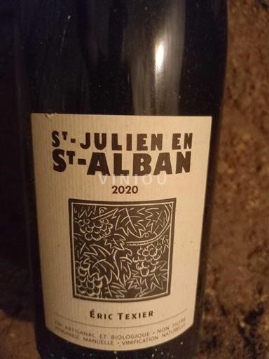 Vin Rouge sec St-Julien en St-Alban Éric Texier 2020 France Vallée du Rhône Côtes-du-rhône