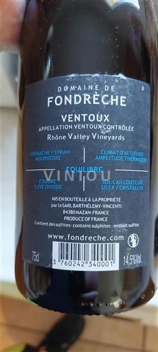 Rhône-dalen Ventoux Domaine Fondrèche Équilibre 2021