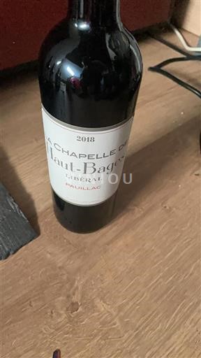 Vin Rouge sec La Chapelle de Haut-Bages Libéral 2018 France Bordeaux Pauillac