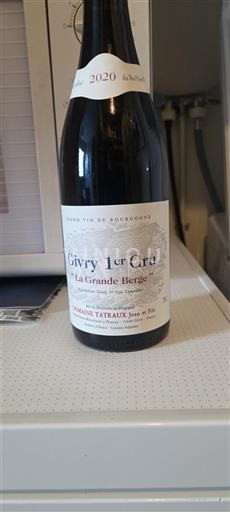 Burgundi Määrittelemätön Premier Cru Domaine Tatraux La Grande Berge 2020