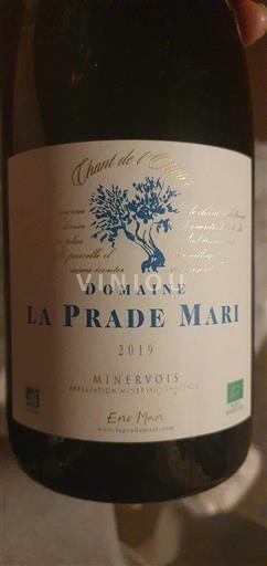 Languedoc Minervois Domaine La Prade Mari Chant de l'Olivier 2019