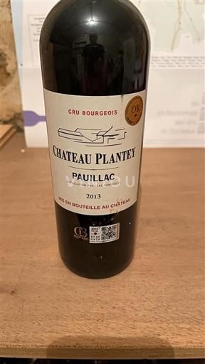 Bordeaux Pauillac Cru Bourgeois Château Plantey 2013