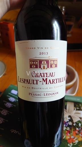 Bordeaux Pessac-Léognan Château Lespaultmartillac 2013