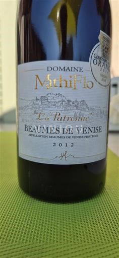 Rhône Valley Beaumes de Venise Domaine Mathiflo La Patronne 2012