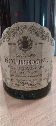 Bourgogne Bourgogne Côtes d'Auxerre Sorin De France 1995
