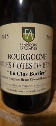 Bourgondië Niet gespecificeerd François Allaines En Clos Bortier 2015