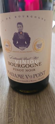 Vin Rouge sec L'estimable Pinot Noir Madame Ve Point 2023 France Bourgogne AOC