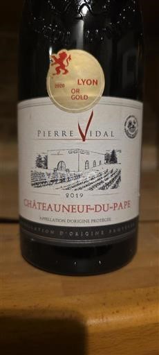 Rhônen laakso Châteauneuf-du-Pape Pierre Vidal 2019