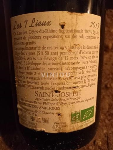 Vale do Ródano Saint-Joseph Domaine Des Amphores Les 7 Lieux 2019