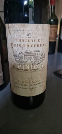 Bordéus Bordeaux Superior Château du Bois Favereau 2005