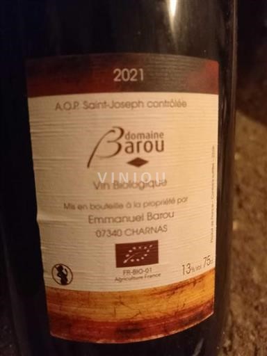 Rhônedalen Saint-Joseph Domaine Barou 2021