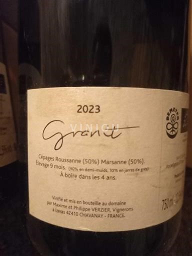 Rhônedalen Côtes du Rhône Domaine Verzier Granit 2023