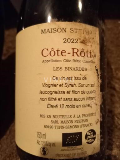 Rhône-dalen Côte-rôtie Maison Stephan Les Binardes 2022