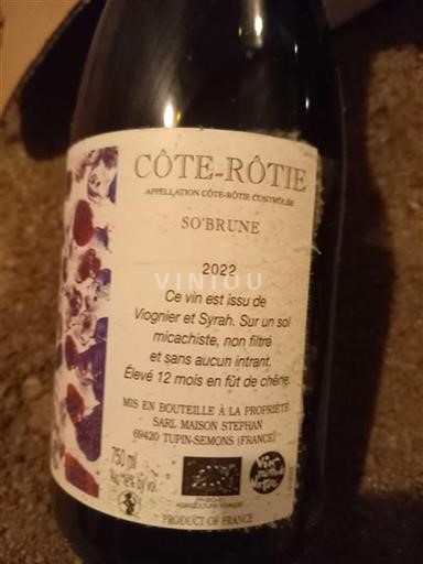 Rhône-dalen Côte-rôtie Maison Stephan So'Brune 2022