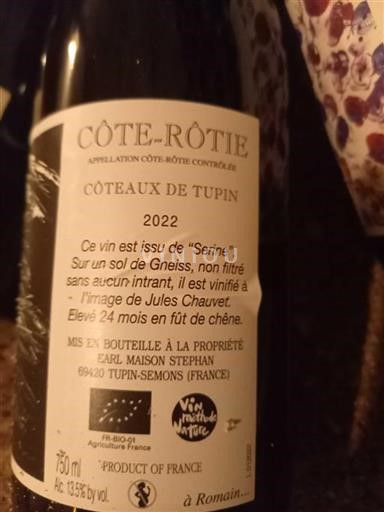 Rhône-dalen Côte-rôtie Maison Stephan Côteaux de Tupin 2022