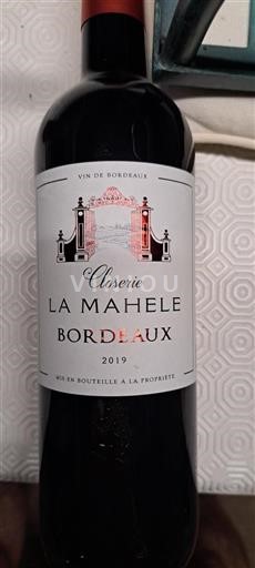 Bordeaux Closerie La Mahele 2019