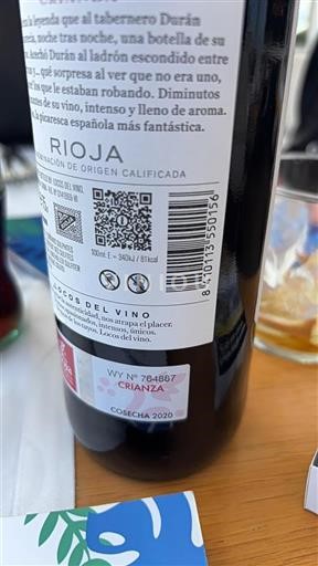 La Rioja Rioja Locos Del Vino Crianza 2020
