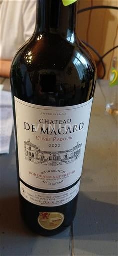 Bordeaux Bordeaux supérieur Château Macard Padouin 2022