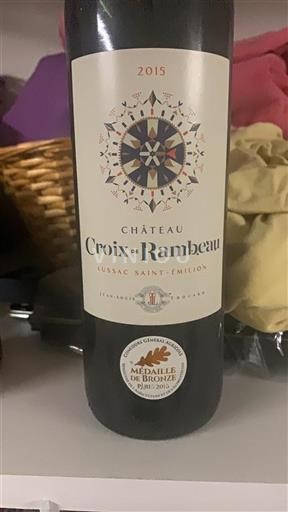 Bordeaux Lussac-Saint-Émilion Château Croix De Rambeau 2015