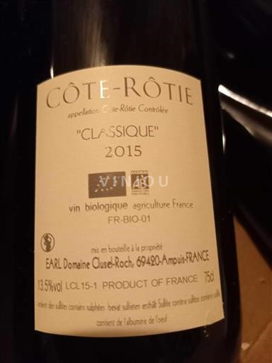 Vale do Ródano Côte-rôtie Cluselroch Classique 2015