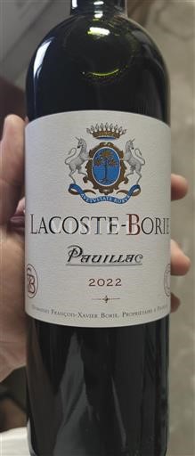 Bordeaux Pauillac Lacosteborie 2022