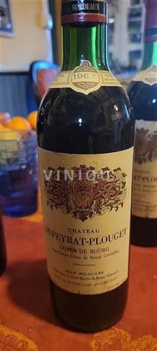 Bordeaux Côtes-de-bourg Château Dupeyrat Plouget 1967