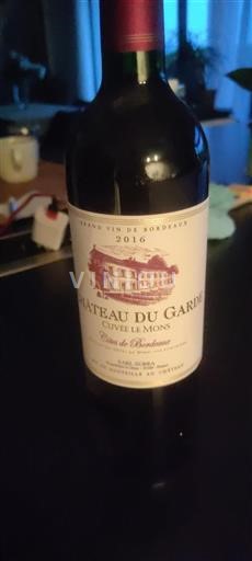 Bordeaux Côtes-de-Bordeaux Château Garde Le Mons 2016
