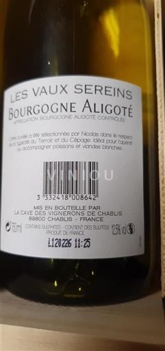 Burgundsko Bourgogne-aligoté La Cave Des Vignerons De Chablis Les Vaux Sereins Neročník