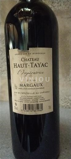 Bordeaux Margaux Château Hauttayac L'Impératrice 2016
