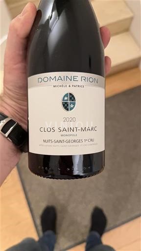 Vin Rouge sec Clos Saint-Marc Domaine Rion 2020 France Bourgogne Premier Cru