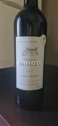 Bordeaux Canon-Fronsac Château Gazin 2012