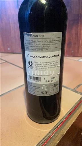 Sud-Ouest Buzet Les Vignerons De Buzet Petit Baron 2016