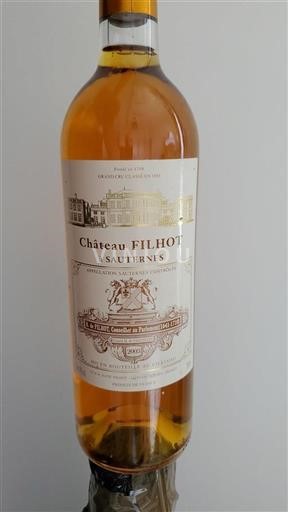Bordeaux Sauternes Grand Cru Château Filhot 2003